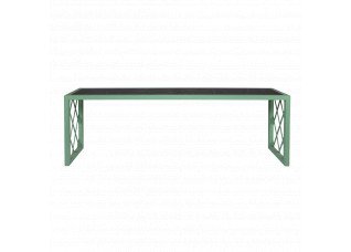 Aparador de Ferro Treliça Laca com Tampo em Marmore Verde Alpi