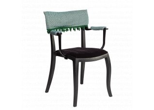 Cadeira Duomo com Braço com encosto e apoio Zig Zag e pingente verde