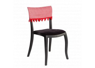 Cadeira Duomo sem Braço com encosto Zig Zag e pingente vermelho