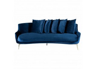 Sofá Acqua Veludo Cristal Azul Marinho