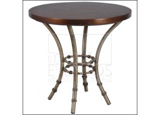 Bistrô Baixa Base Bambu Ferro com Tampo Madeira