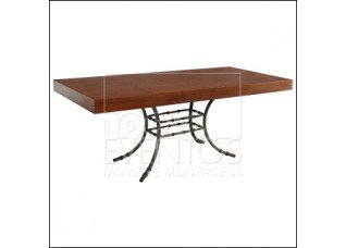 Tampo Retangular Madeira Natural com Base Bambu Retangular Ferro 2,00 x 1,00